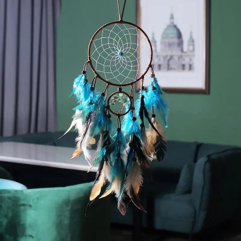 Blue Dream Catcher Hanging Ornament for Home Decor