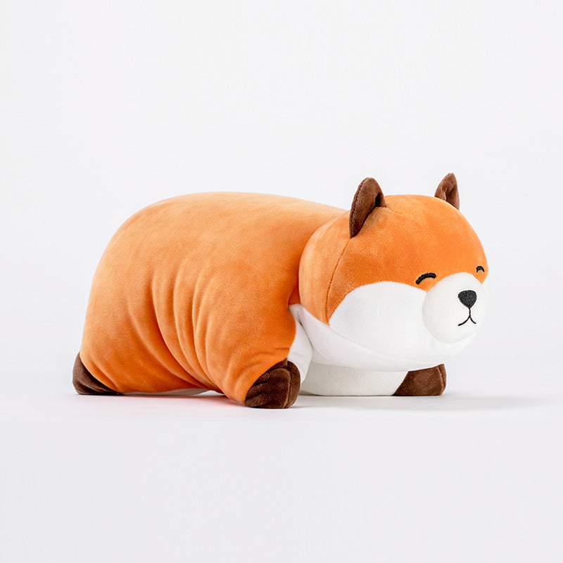 Foldable Fox Plush Toy and Pillow - Cute Cartoon Design