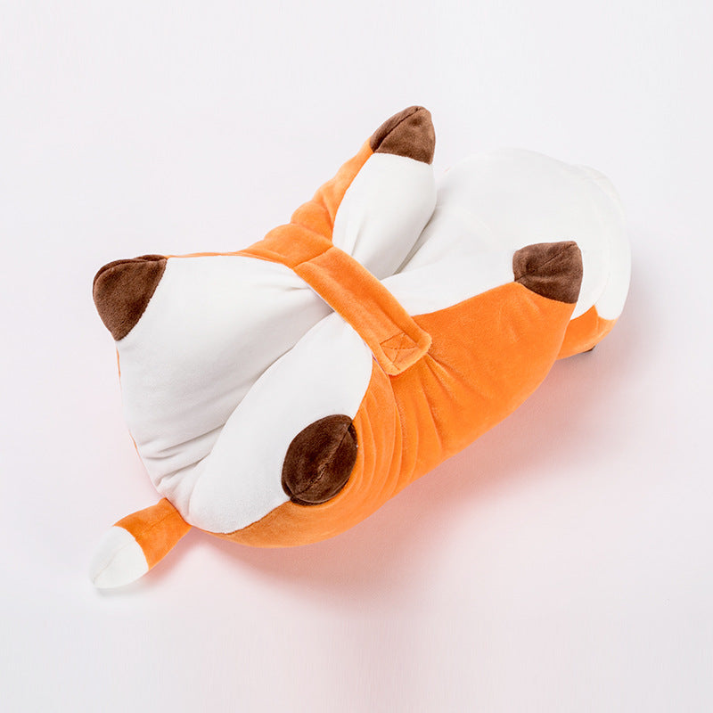 Foldable Fox Plush Toy and Pillow - Cute Cartoon Design